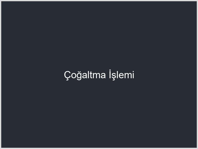 Çoğaltma İşlemi