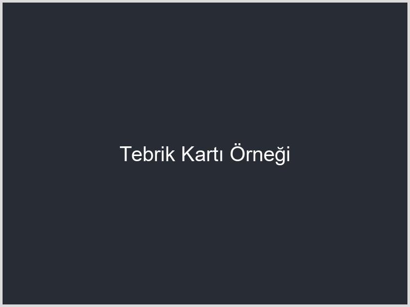 Tebrik Kartı Örneği